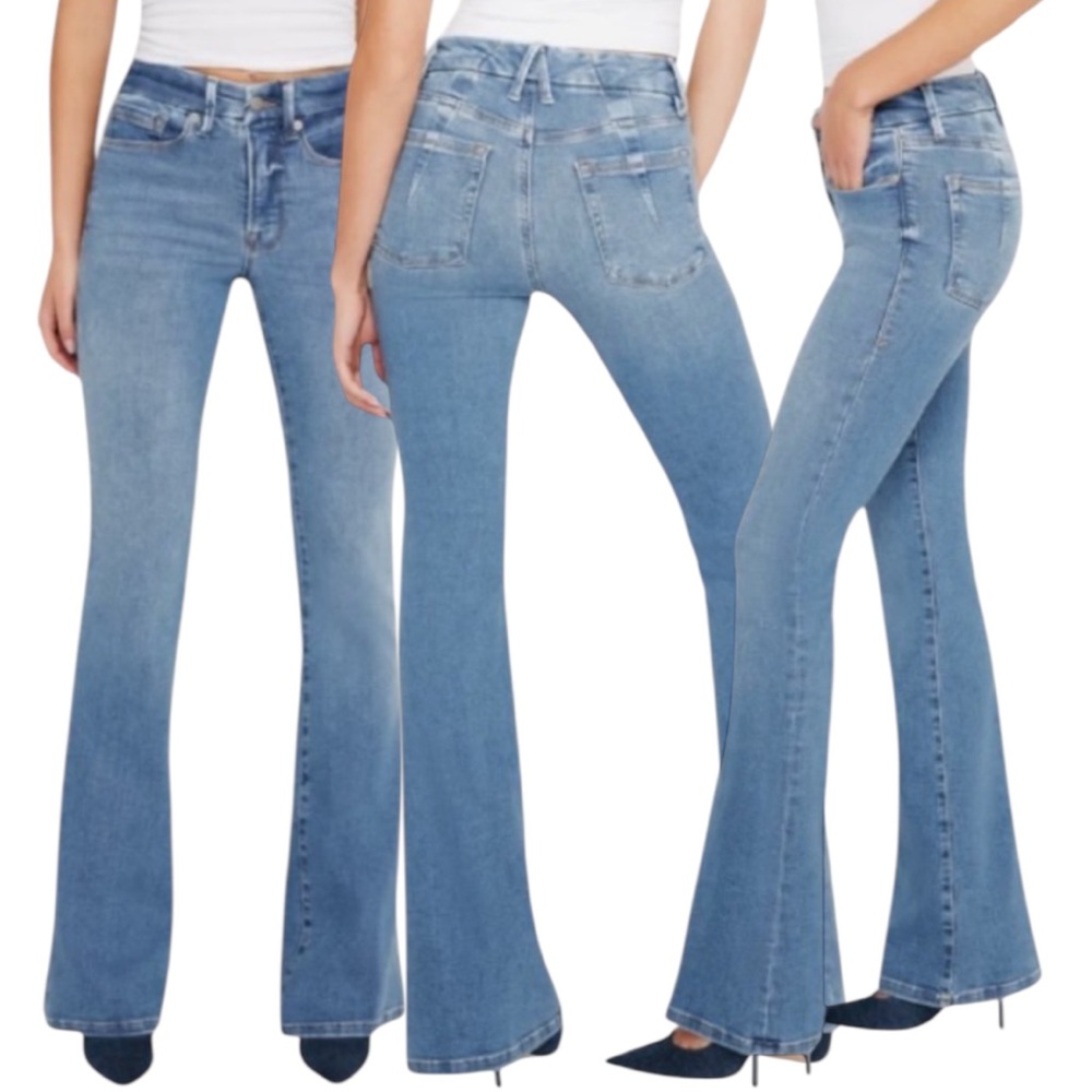 GOOD AMERICAN • Good Legs Flare Jean Indigo